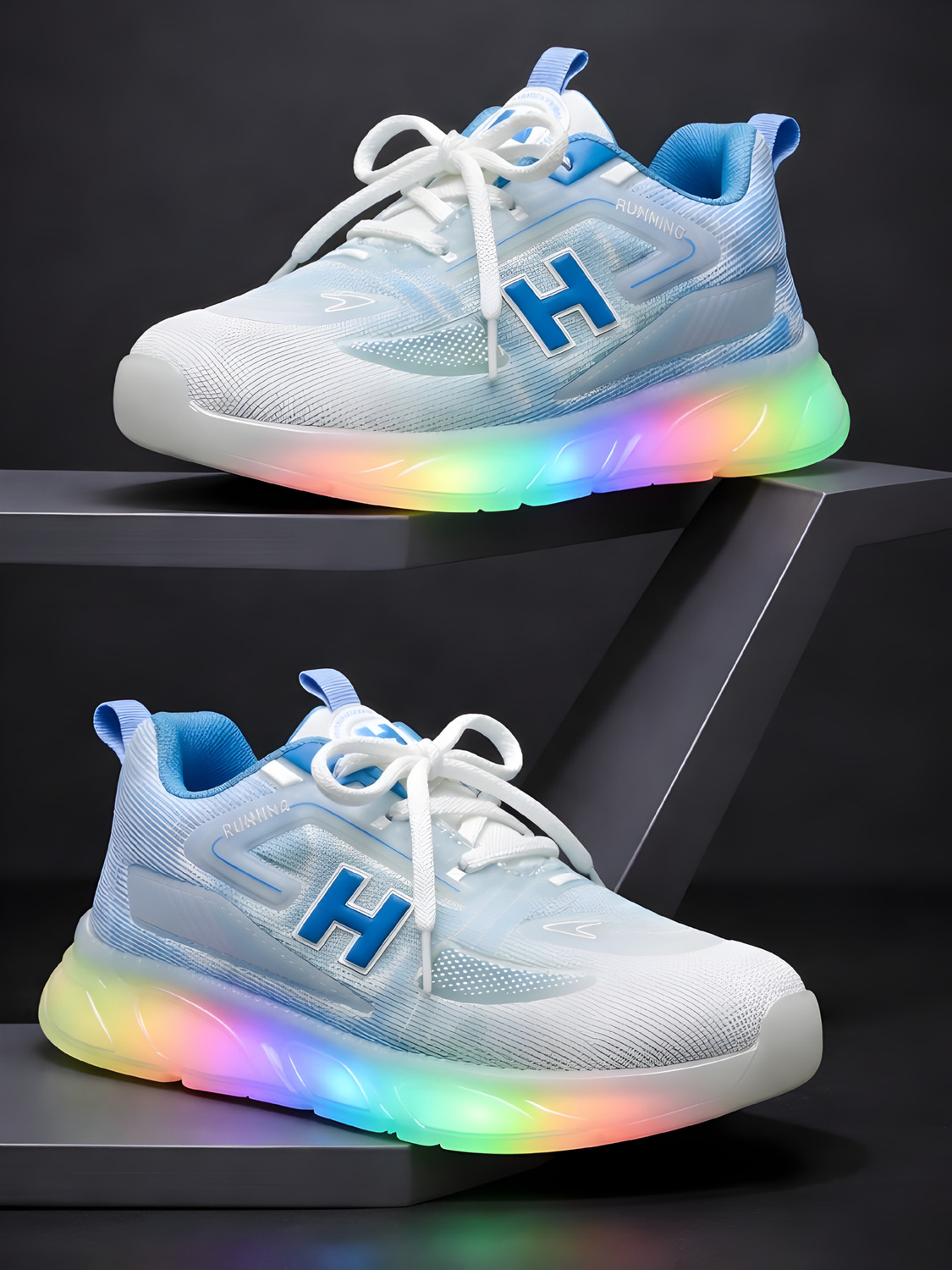 Image of BERSACHE Lace LED Shoes For Boys & Girls (Green, 2-2.5 Years)