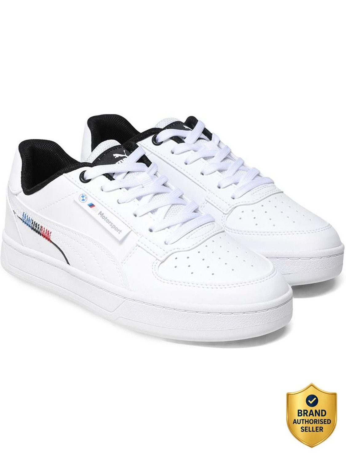 PUMA BMW MMS Caven 2.0 Youth Sneakers White 12-13 Years - Image 1