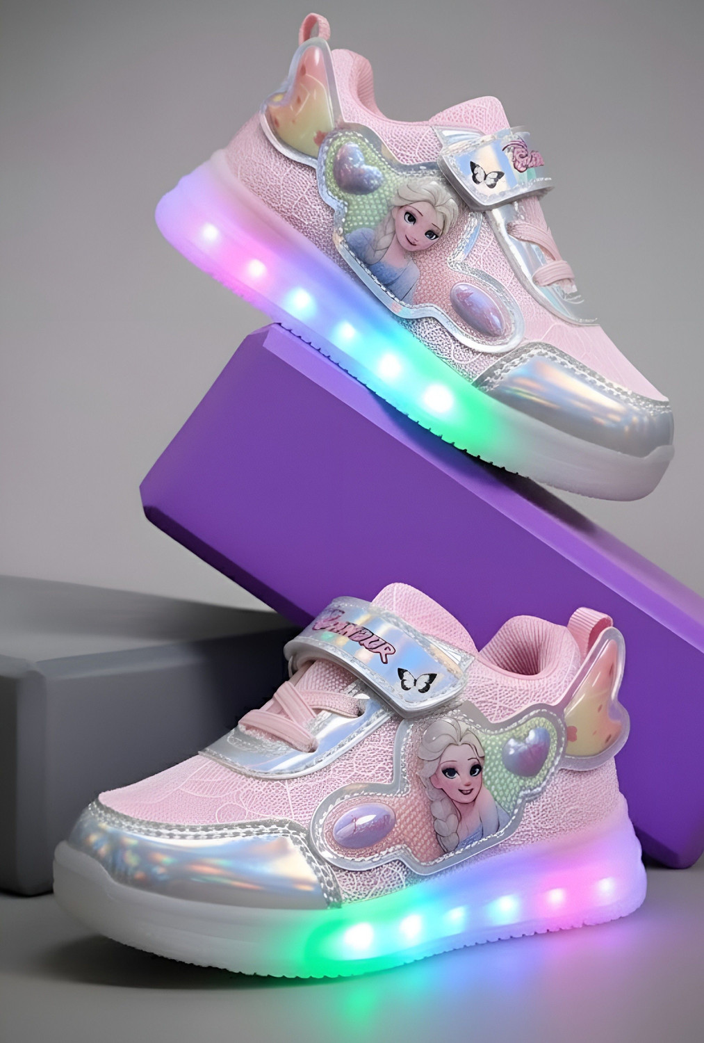 Image of Santhanakid Barbie Velcro Dancing Shoes For Girls (Multicolor, 3-6 Months)
