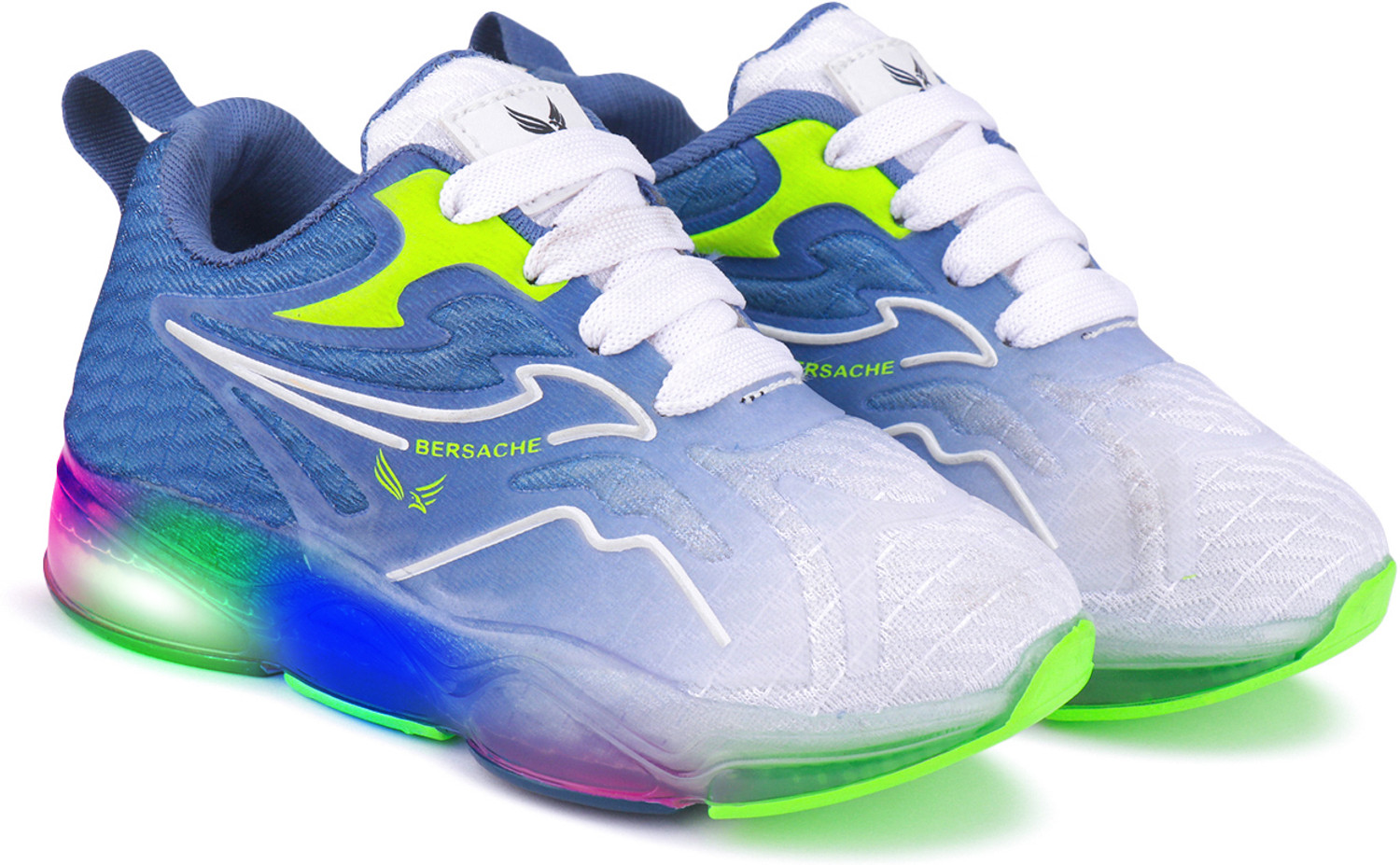 Image of BERSACHE Lace LED Shoes For Boys & Girls (Green, 2-2.5 Years)