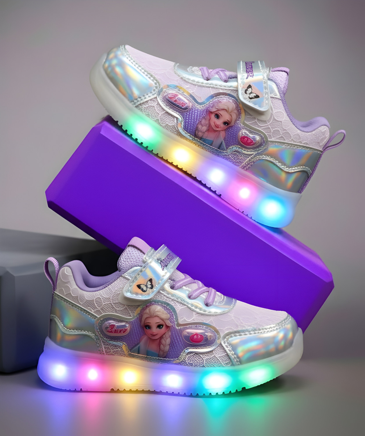 Image of Santhanakid Barbie Velcro Dancing Shoes For Girls (Multicolor, 3-6 Months)