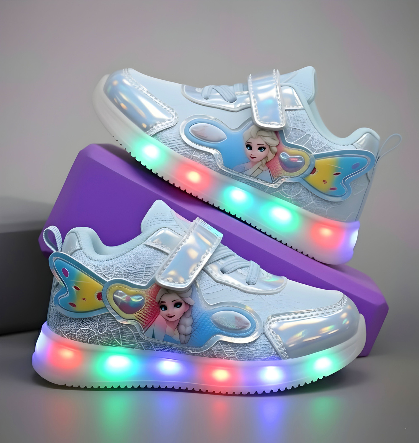 Image of Santhanakid Barbie Velcro Dancing Shoes For Girls (Multicolor, 3-6 Months)