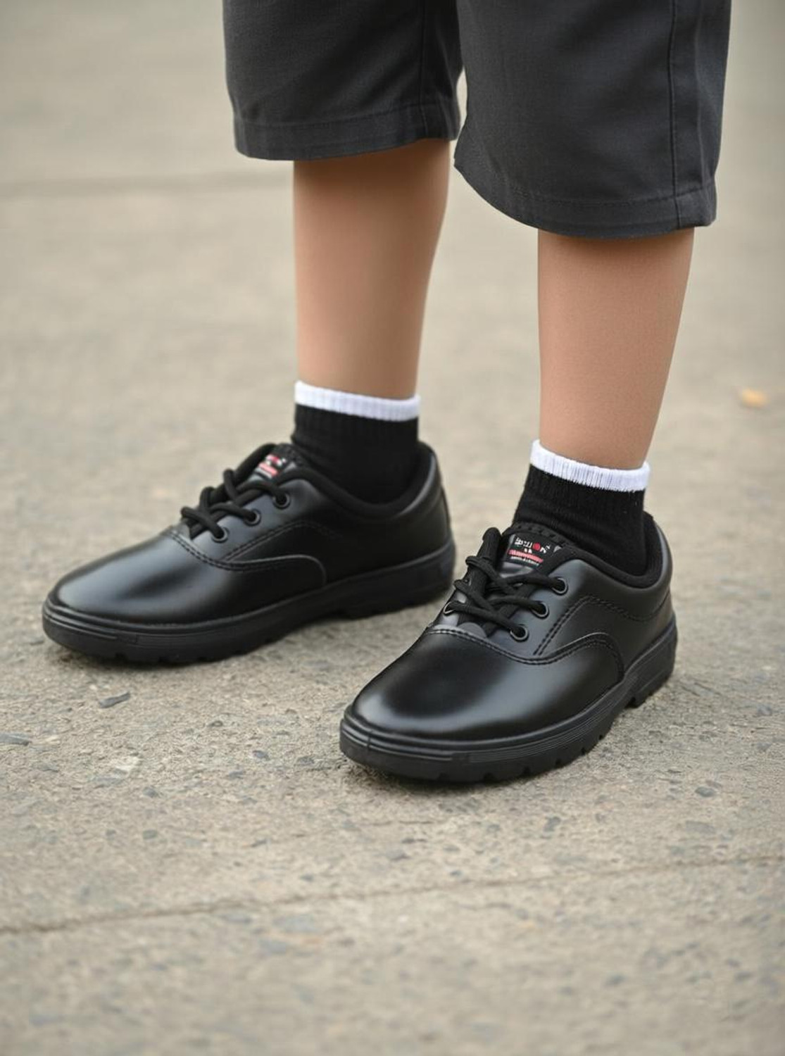 Image of Bata Velcro Oxford Shoes For Boys & Girls (Black, 13-14 Years)