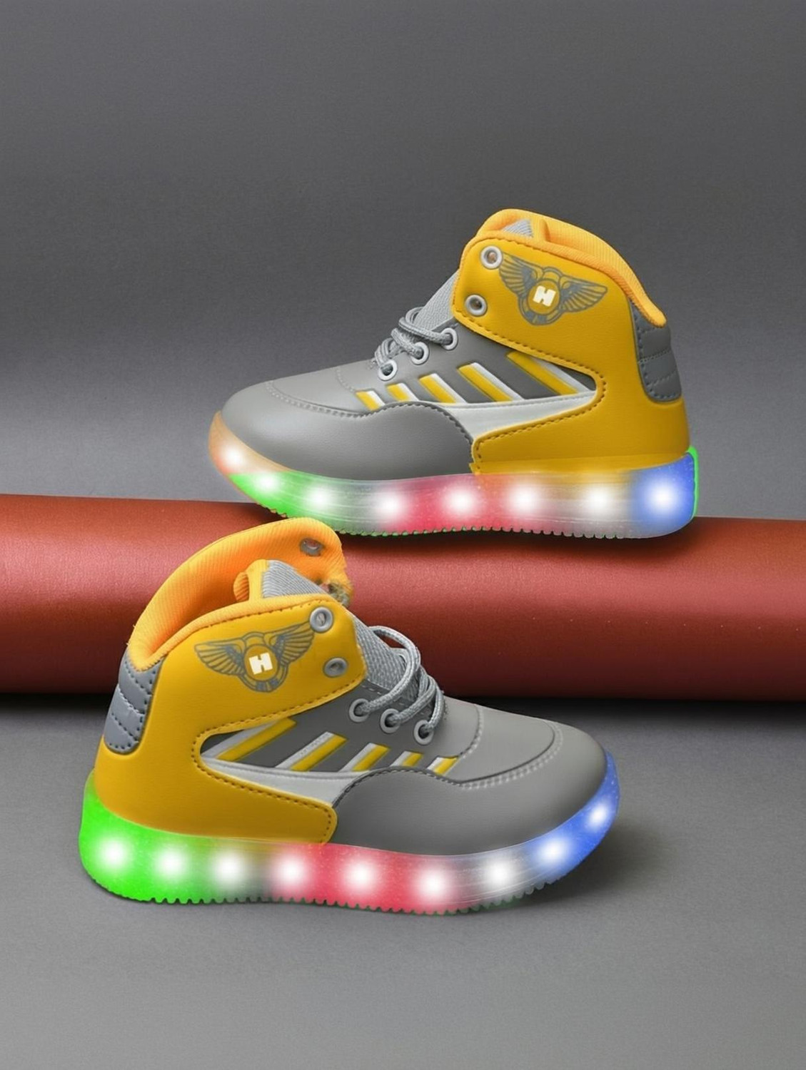 Image of BERSACHE Lace LED Shoes For Boys & Girls (Green, 2-2.5 Years)