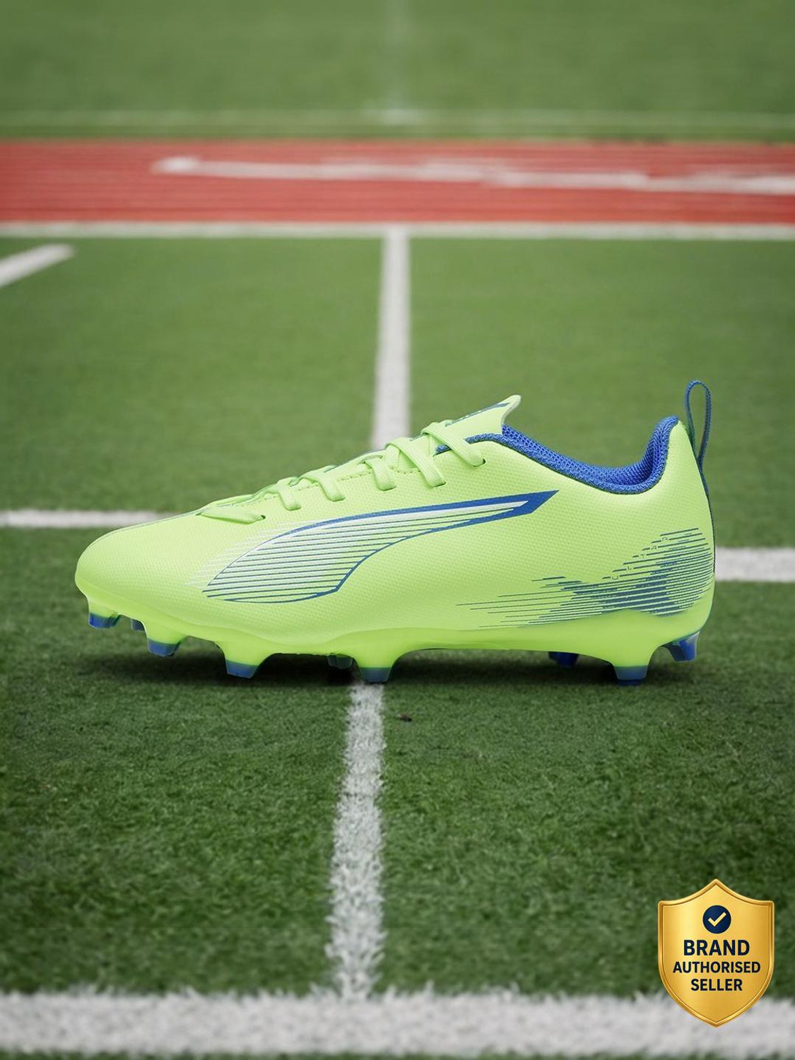 Image of PUMA ULTRA 5 PLAY FG /AG Youth Lace Football Shoes For Boys & Girls (Yellow, 5-6 Years)