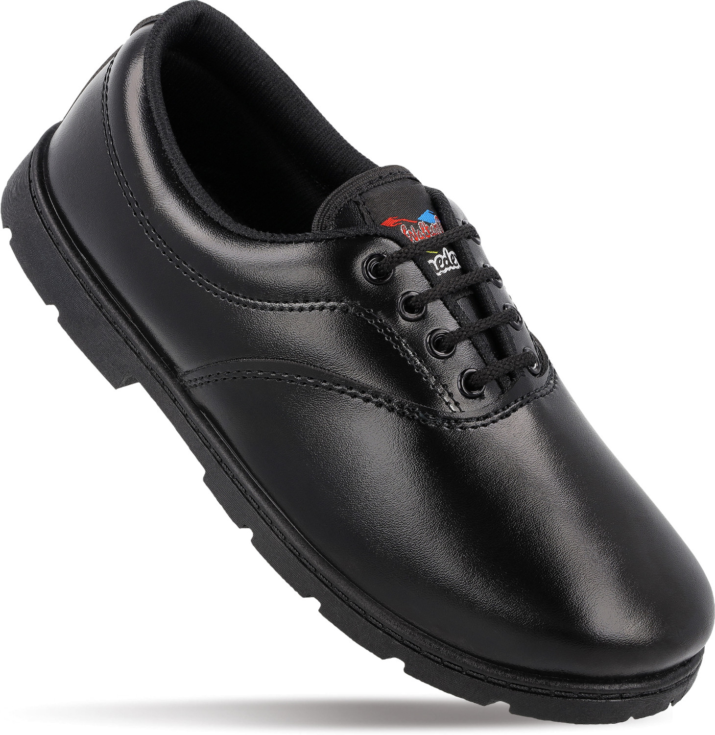 Image of WALKAROO Lace School Shoes For Boys (Black, 10-11 Years)