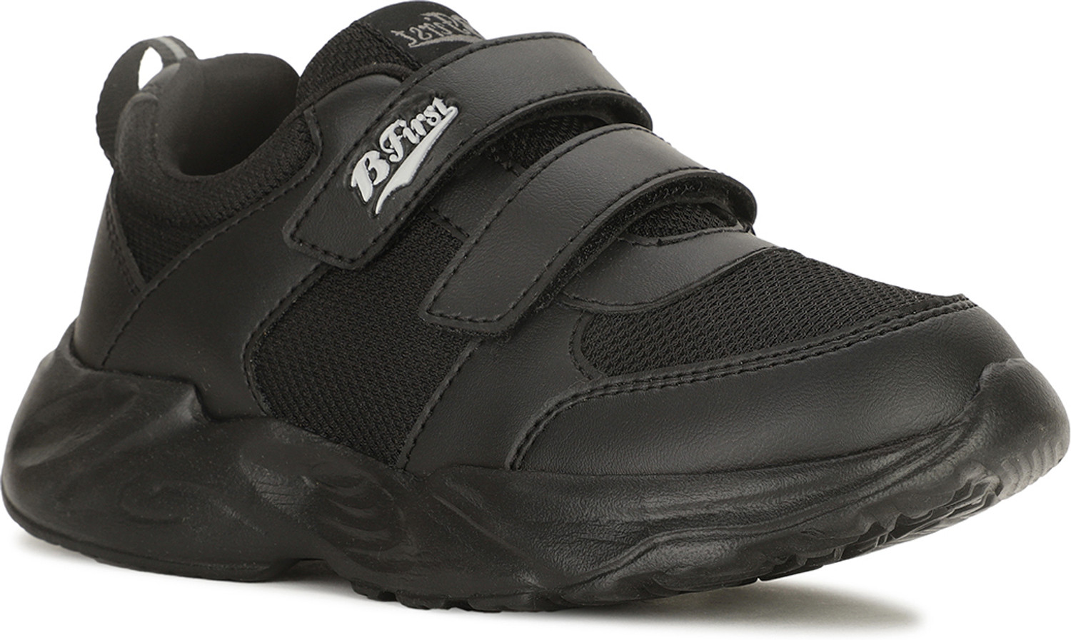 Image of Bata Velcro Oxford Shoes For Boys & Girls (Black, 13-14 Years)