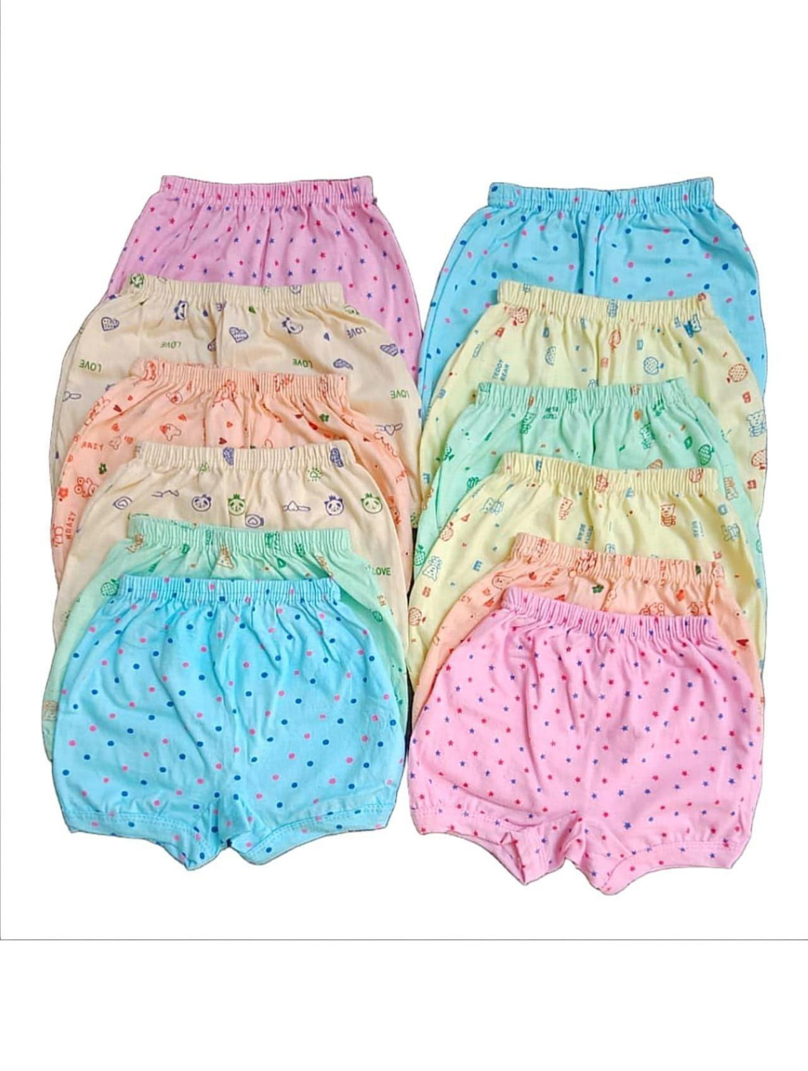 Image of HARGAR Short For Baby Boys & Baby Girls Casual Printed Cotton Blend (Multicolor, Pack of 10)