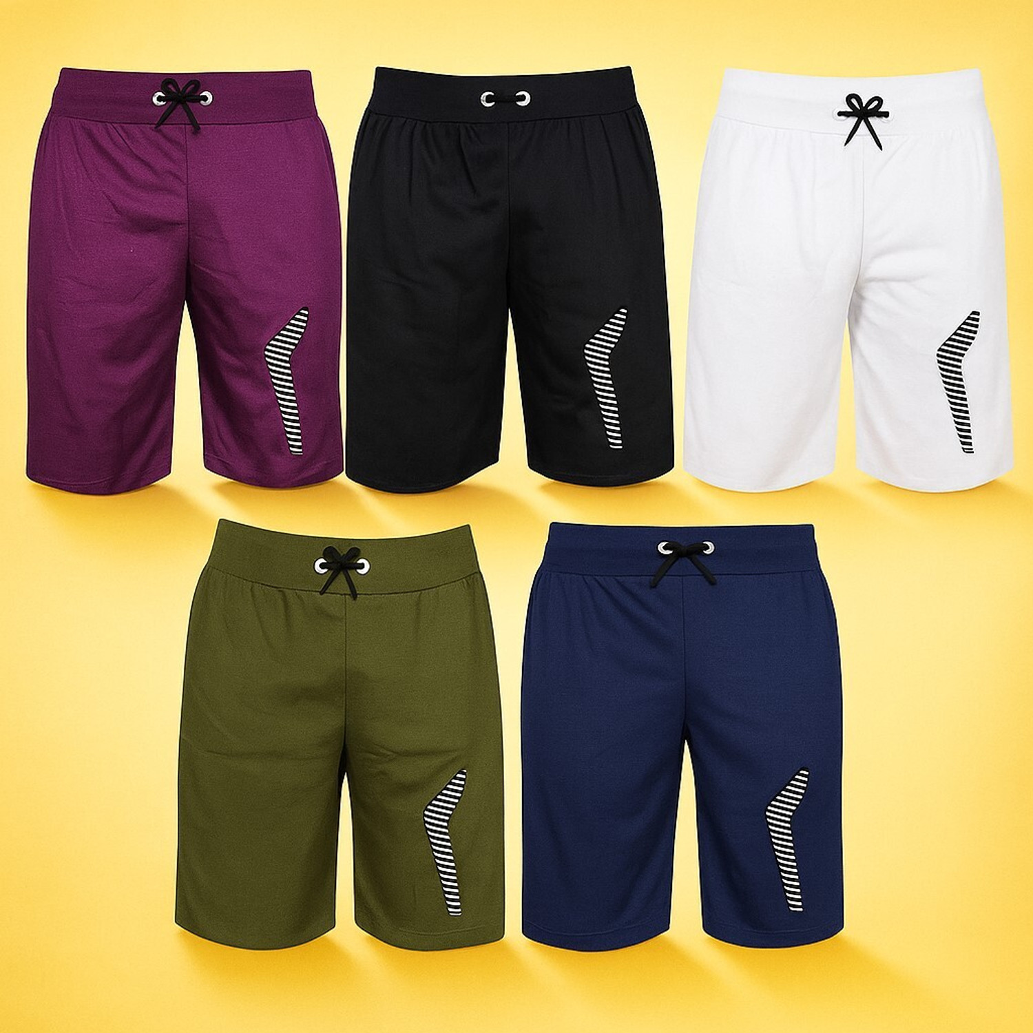 Image of Jisha Short For Boys Casual Solid Polyester (Multicolor, Pack of 3)
