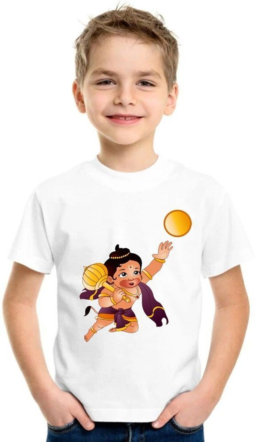 Image of Caprio Fashion Boys & Girls Typography, Printed Pure Cotton Regular T Shirt (Beige, Pack of 1)