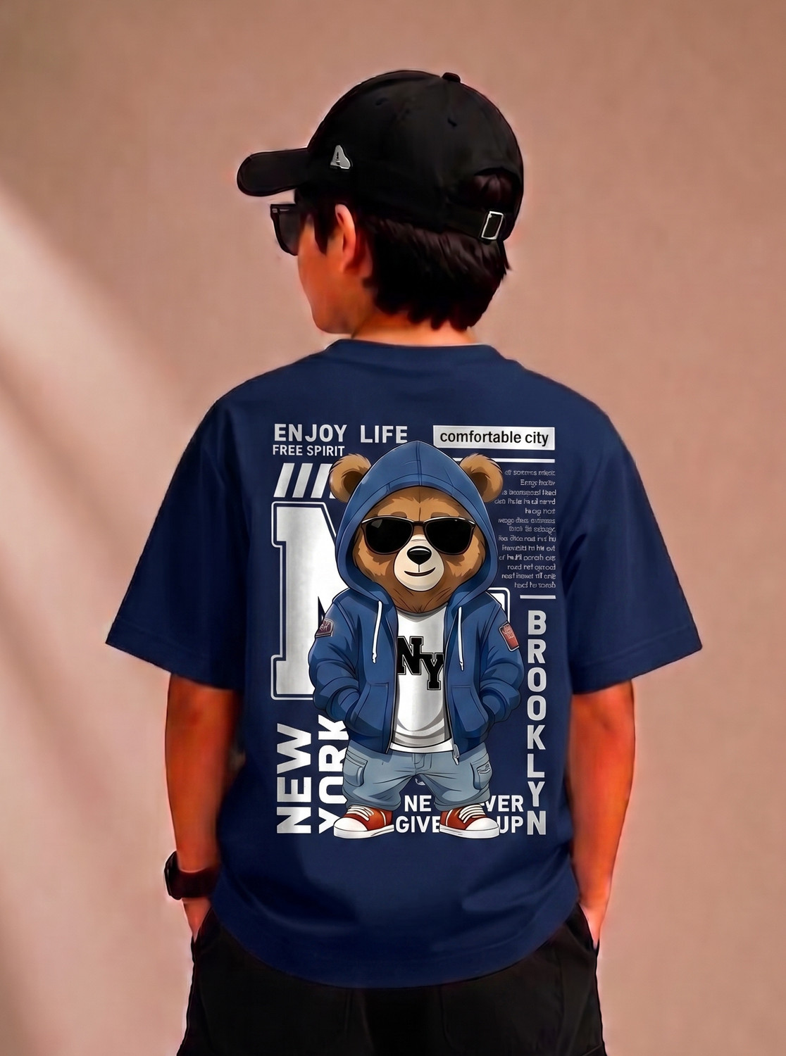 HIGHRICH Boys Oversized Graphic T-Shirt - Image 1