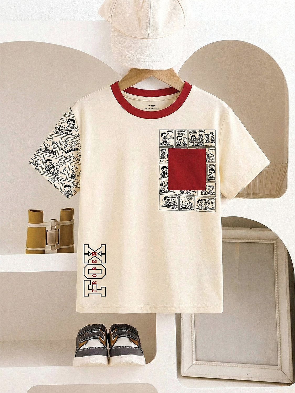FROSEN FOX Boys Printed Cotton T-Shirt - Image 1