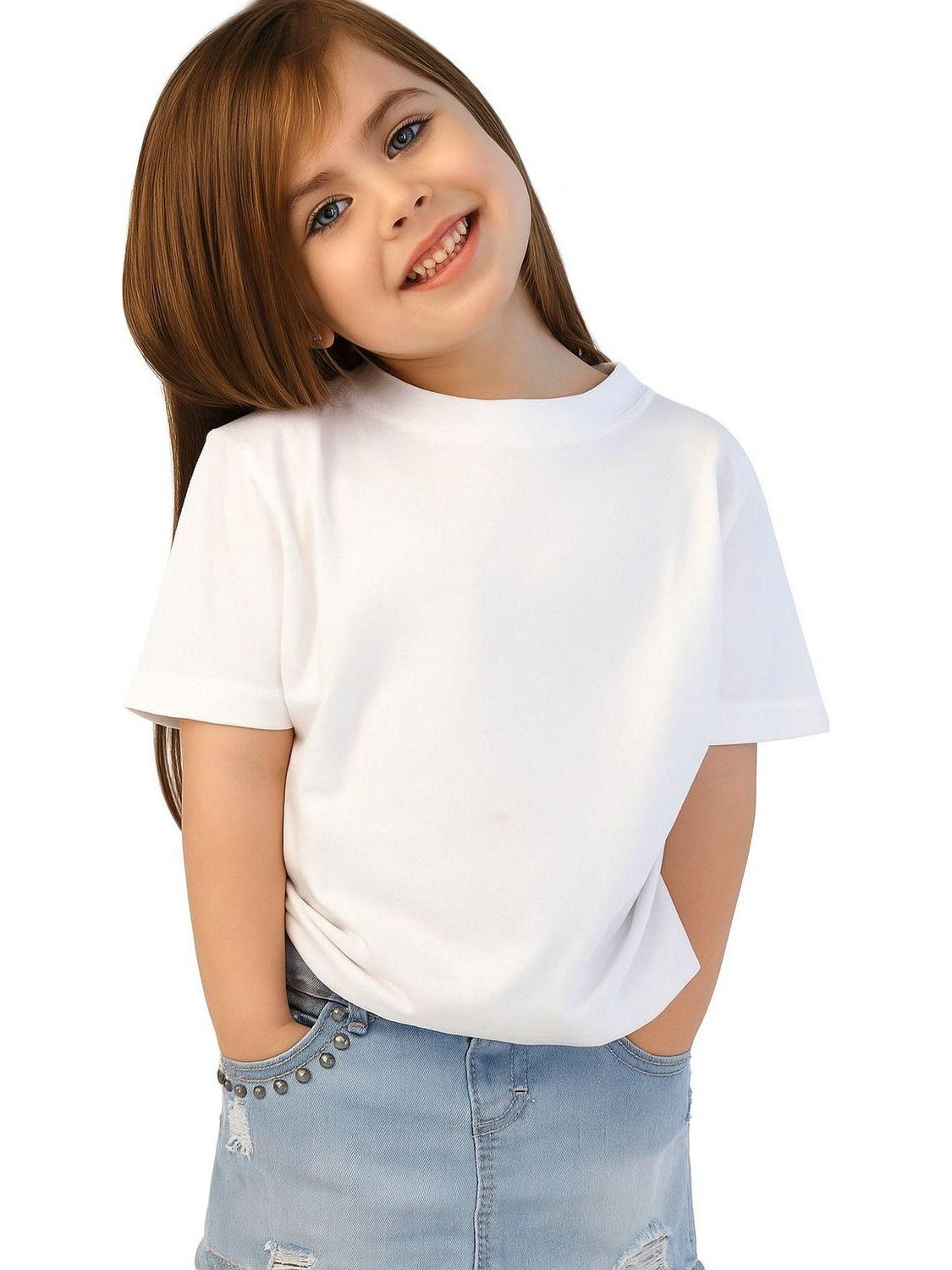 Flipkart.com | Adixus Girls Solid Pure Cotton Regular T Shirt - Round Neck