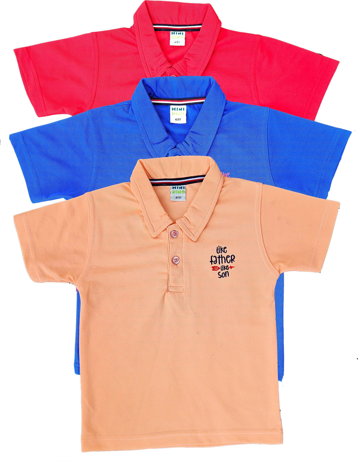 Image of Try This Boys Colorblock Cotton Blend Regular T Shirt (Black, Dark Blue, Pack of 1)