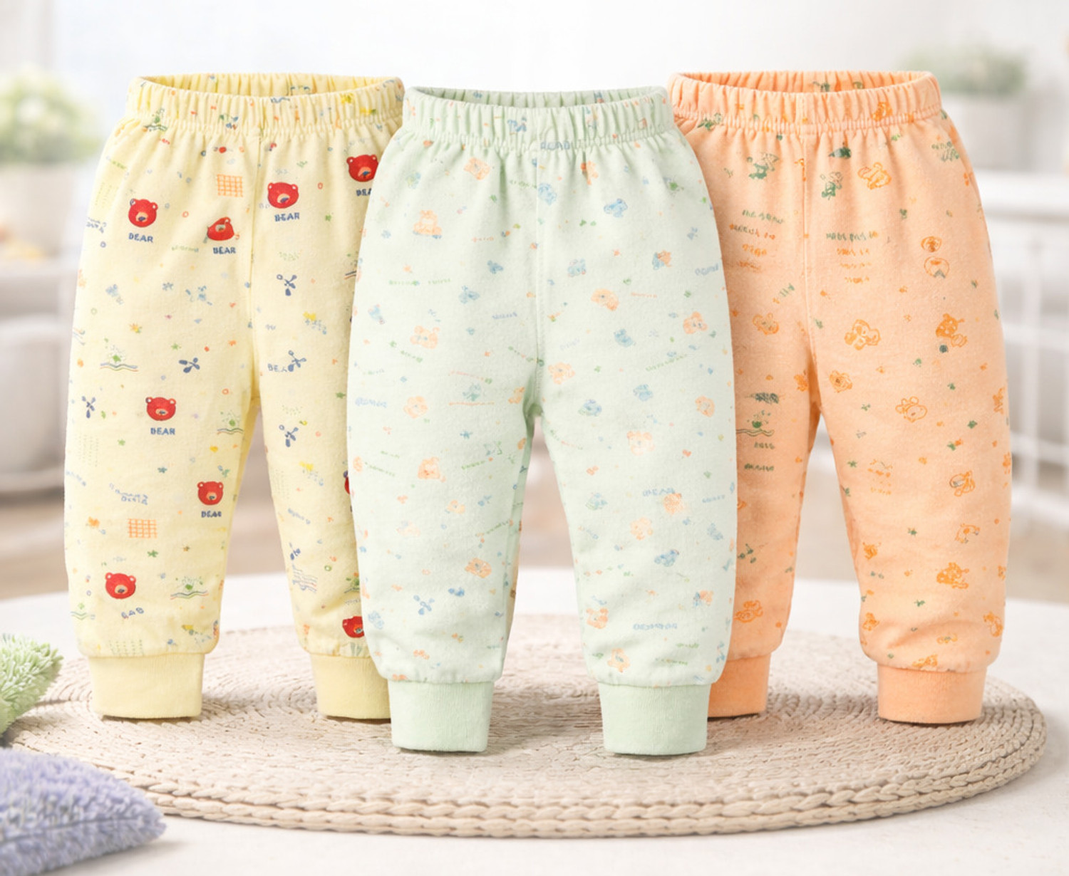 Image of NanoX Track Pant For Baby Boys & Baby Girls (Multicolor, Pack of 3)