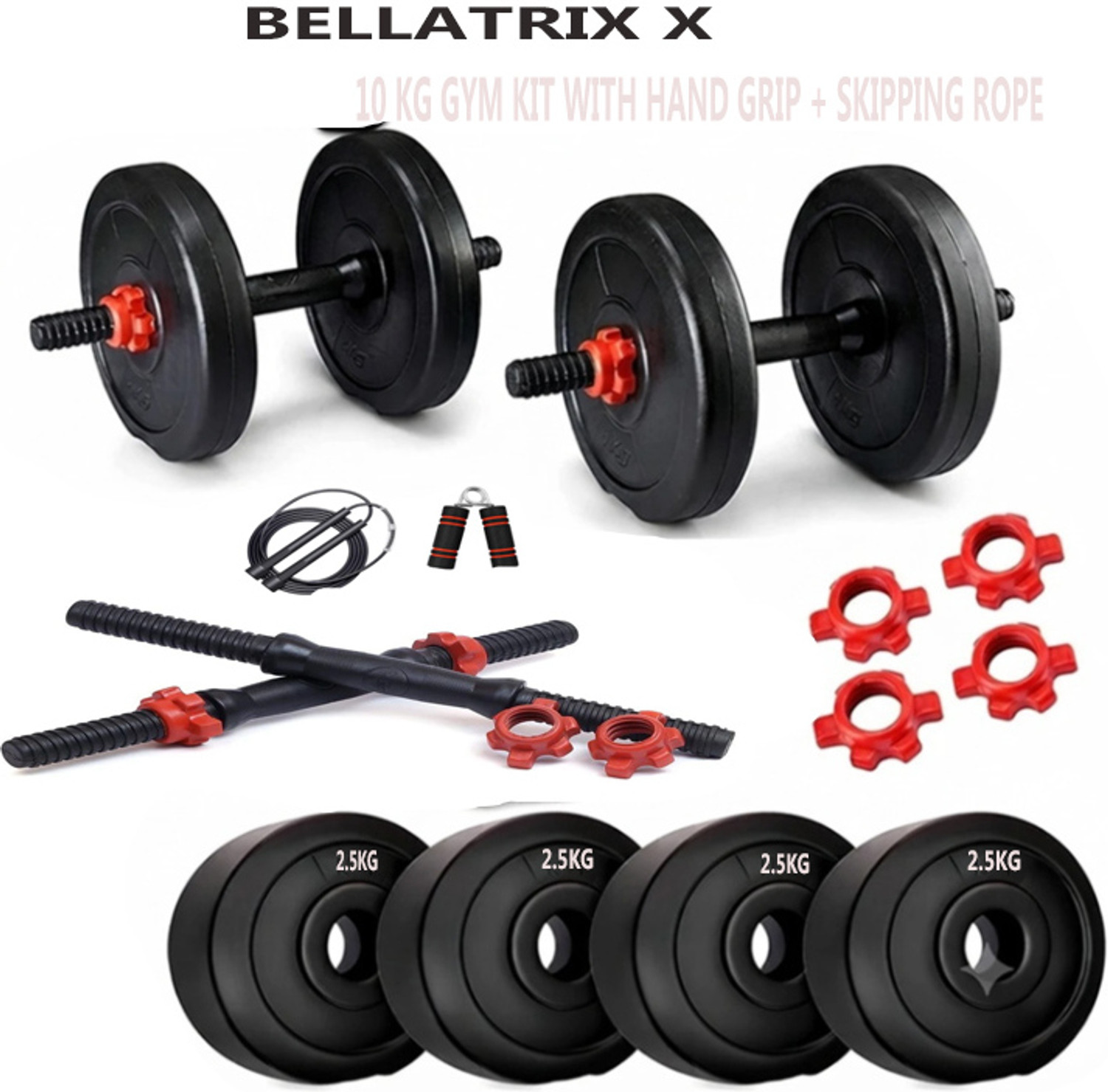 Image of SVN 2.5x4-10kg gym kit-1 pair 14 inch dumbell rod Fitness Accessory Kit Kit