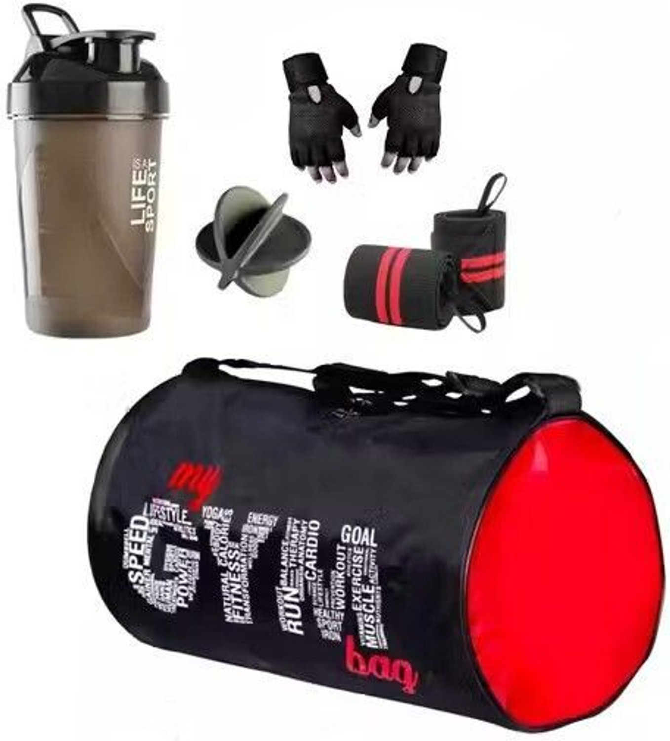 Image of PKN FIT 20KG Dumbbell Combo Kit with 3FT Rod, Skipping Rope & Gloves Fitness Accessory Kit Kit