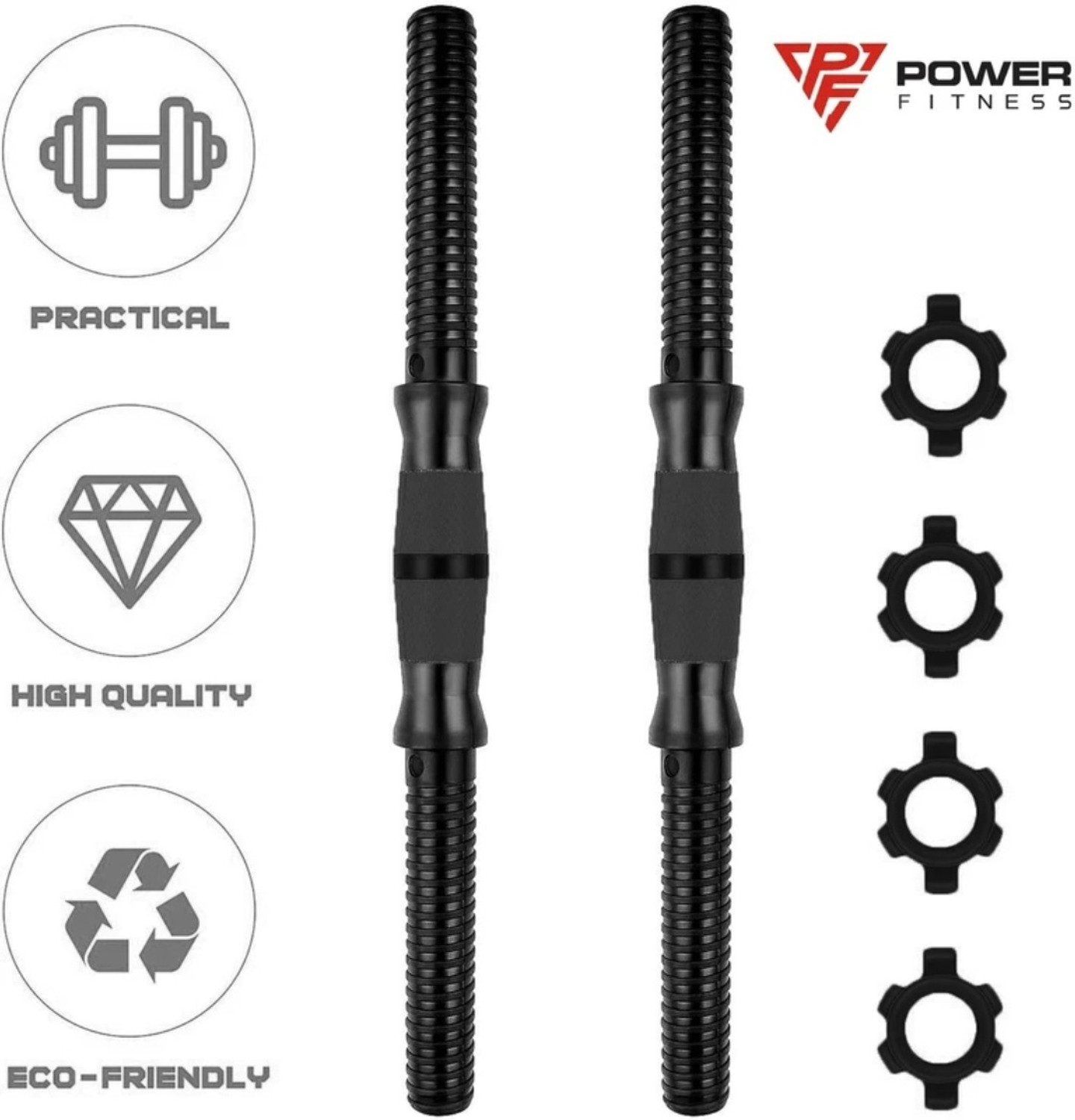 Image of POWER FITNESS 20Kg PVC Dumbbell KIT with dumble rods GYM & FITNESS KIT Fitness Accessory Kit Kit