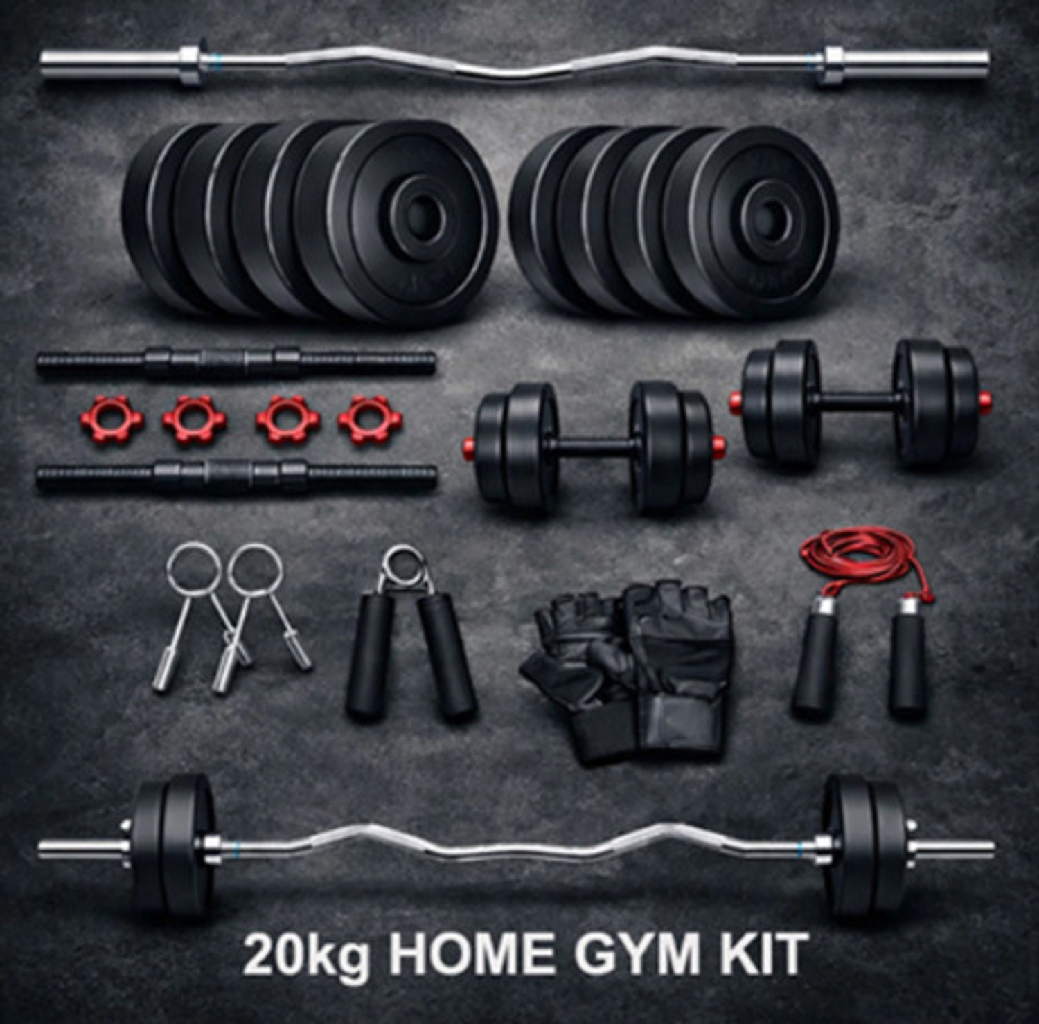 Image of BAPTIZO fitness 10 KG PVC Dumbbell Set for home exercise Adjustable Dumbbell (10 kg)