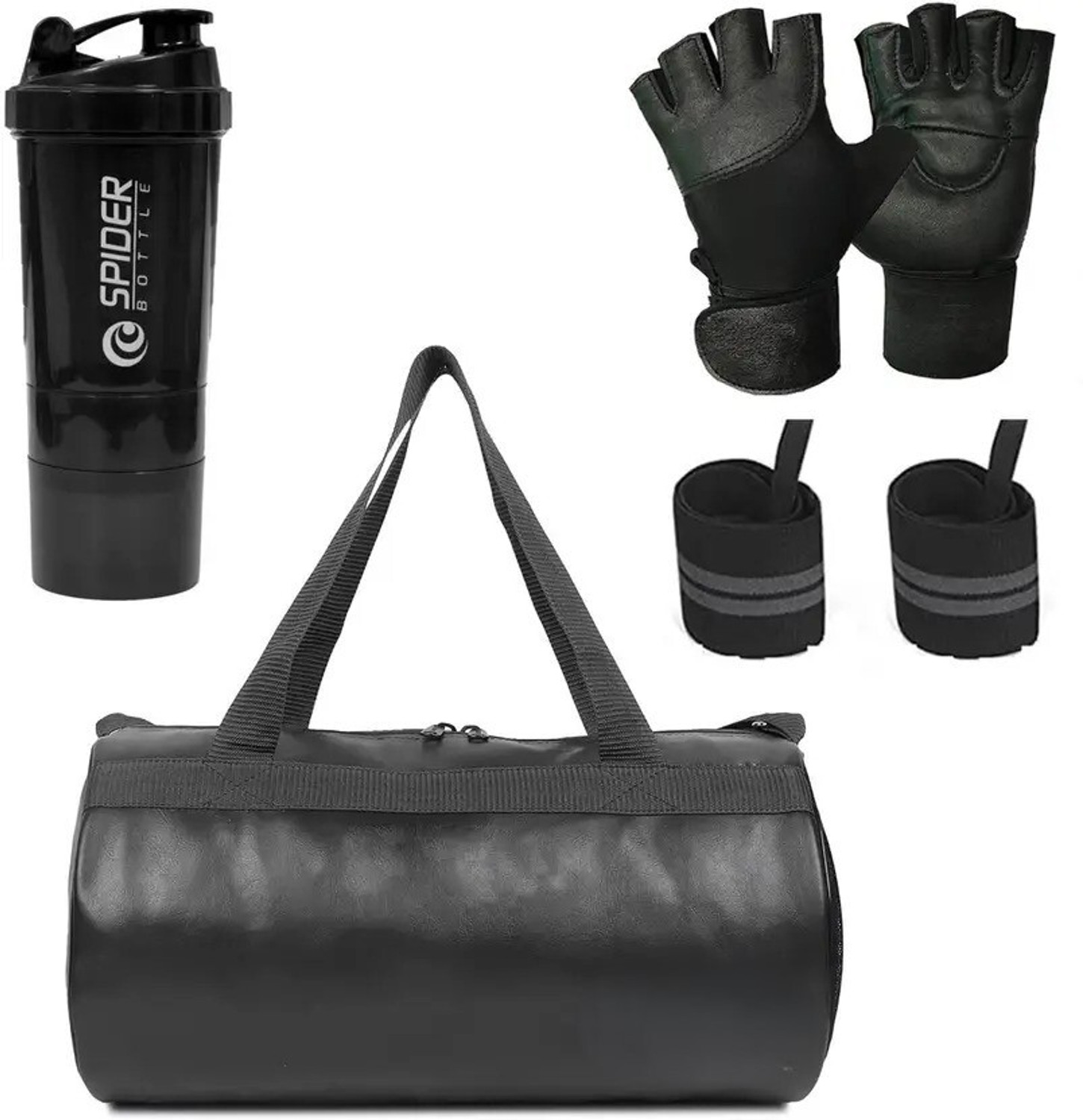 Image of PKN FIT 20KG Dumbbell Combo Kit with 3FT Rod, Skipping Rope & Gloves Fitness Accessory Kit Kit