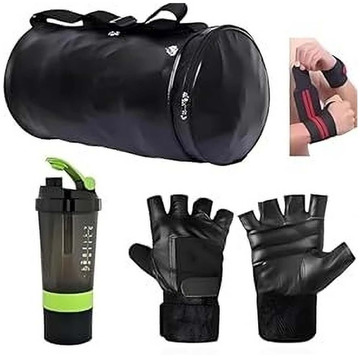 Image of PKN FIT 20KG Dumbbell Combo Kit with 3FT Rod, Skipping Rope & Gloves Fitness Accessory Kit Kit
