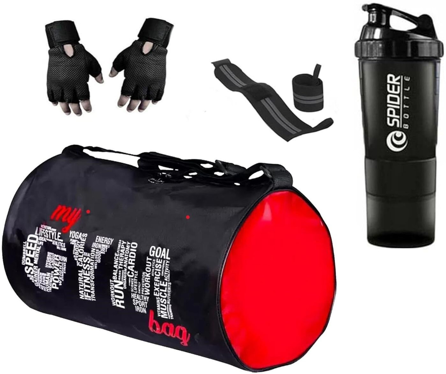 Image of PKN FIT 20KG Dumbbell Combo Kit with 3FT Rod, Skipping Rope & Gloves Fitness Accessory Kit Kit