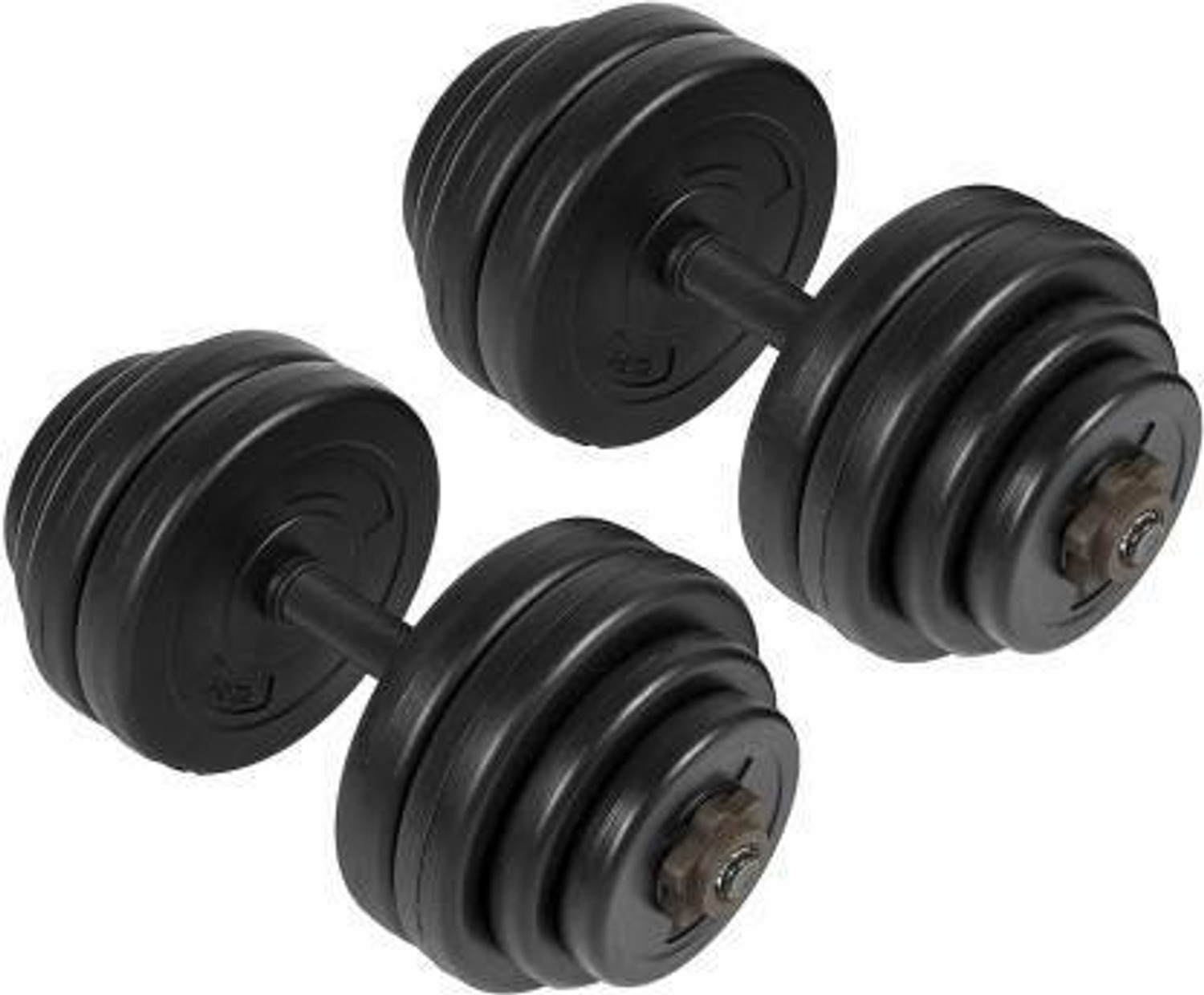 Image of COGNANT 22 kg FITNESS 22KG PVC Weight Plates Dumbbell Set + Straight Rod + FITNESS ACCESSORIES Home Gym Combo