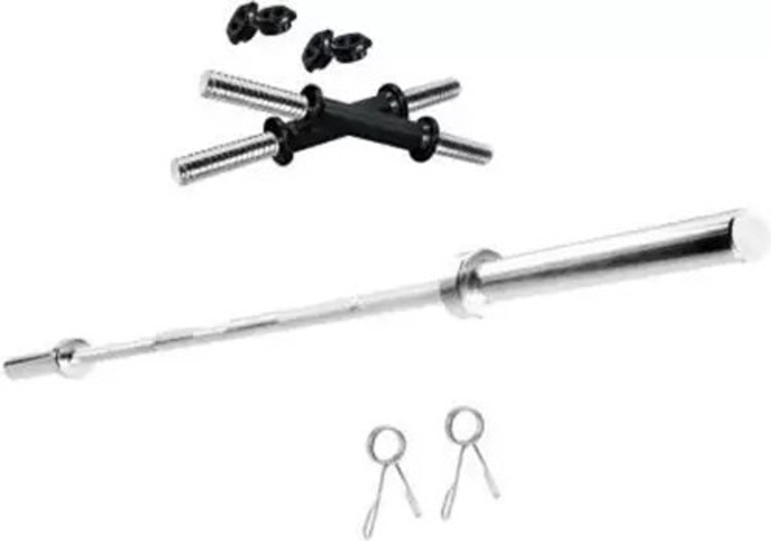 Image of COGNANT 22 kg FITNESS 22KG PVC Weight Plates Dumbbell Set + Straight Rod + FITNESS ACCESSORIES Home Gym Combo