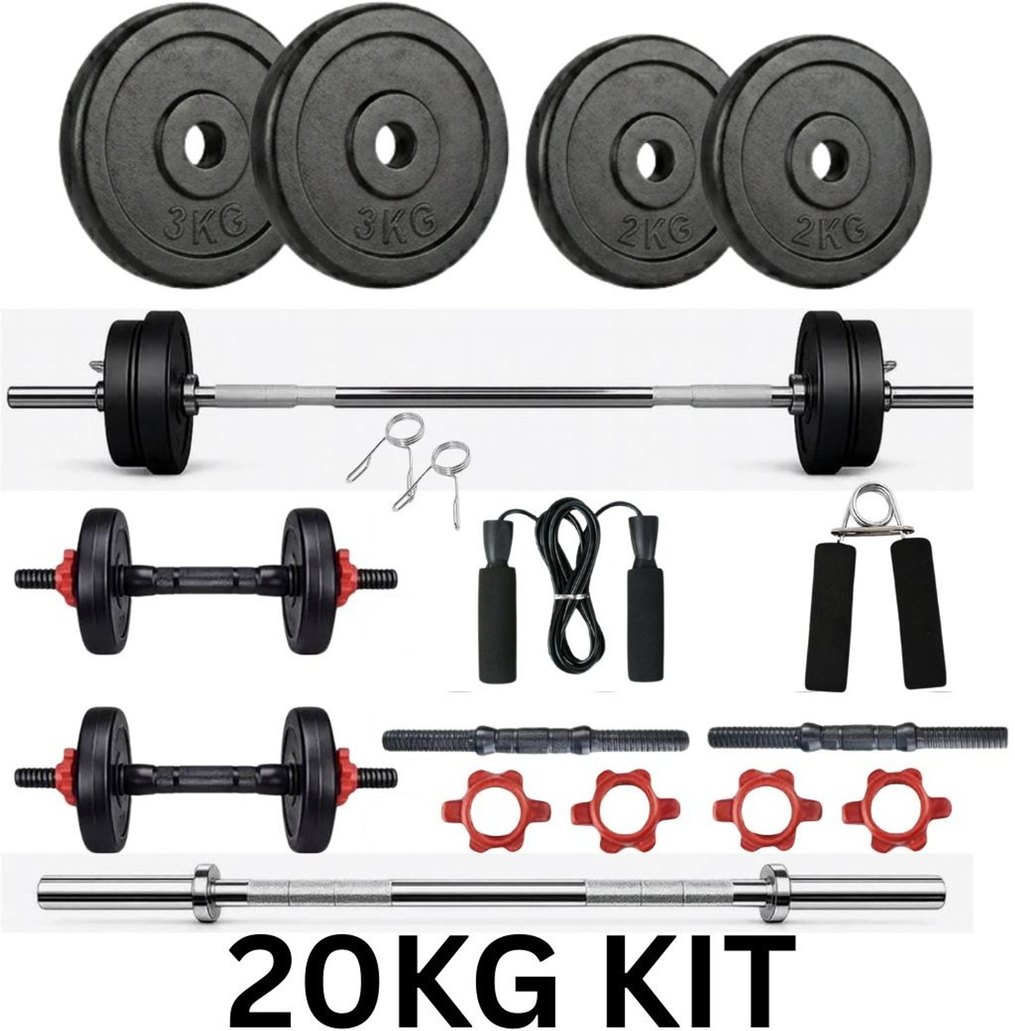 Image of MINESFITNESS 20KG SET STRAIGHT ROD ACC Fitness Accessory Kit Kit