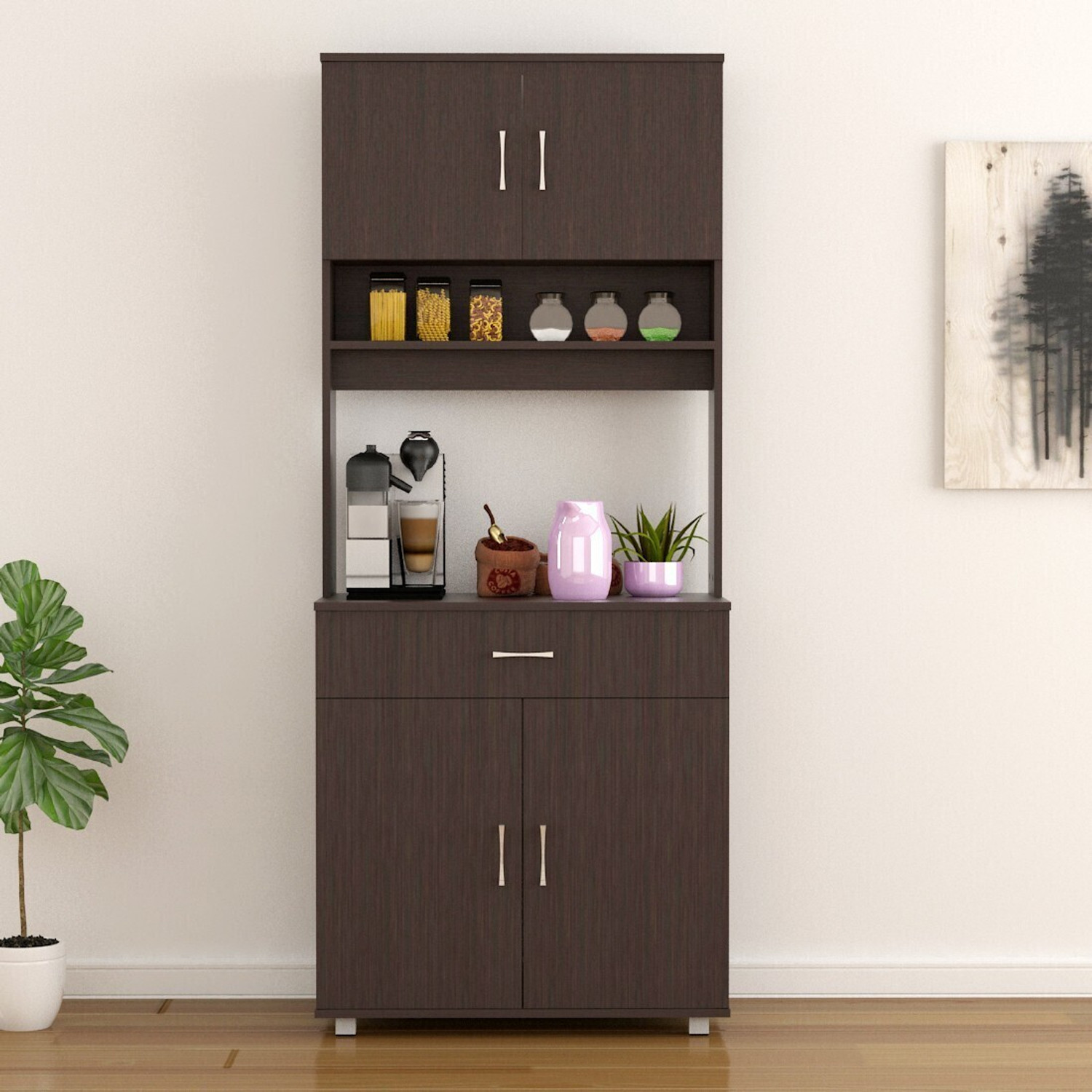 Image of Madesa Reims 60 cm Kit Engineered Wood Kitchen Cabinet (Finish Color - White, Knock Down)