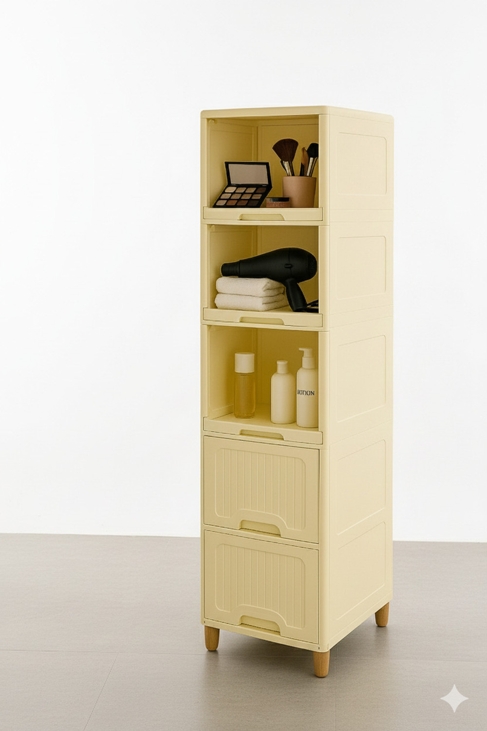 Image of ZUDAZ Multi-Layer Storage Cabinet Plastic Kitchen Cabinet (Finish Color - Blue, DIY(Do-It-Yourself))