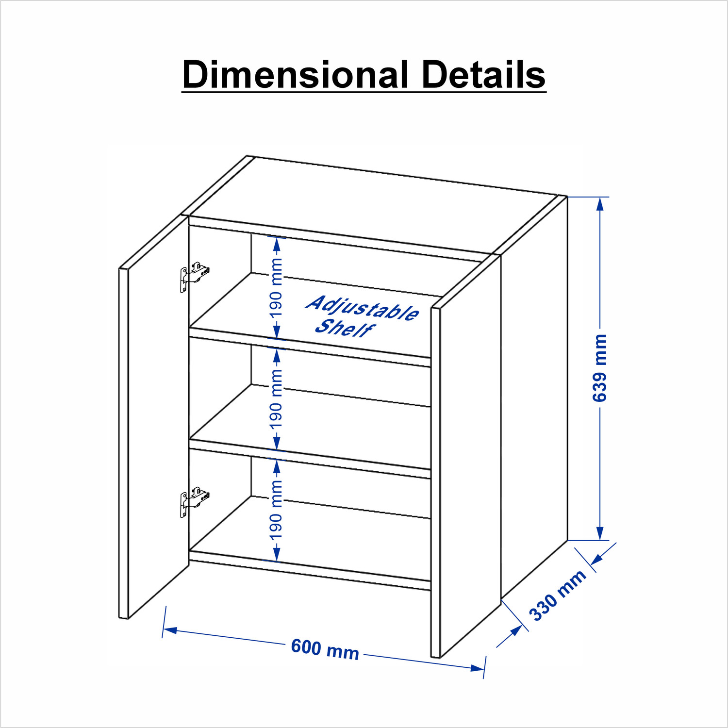 Image of Divysa Modern 2 Door Wall Cabinet for Home & Kitchen Storage with Inner Shelf Engineered Wood Kitchen Cabinet (Finish Color - Asian Light, DIY(Do-It-Yourself))