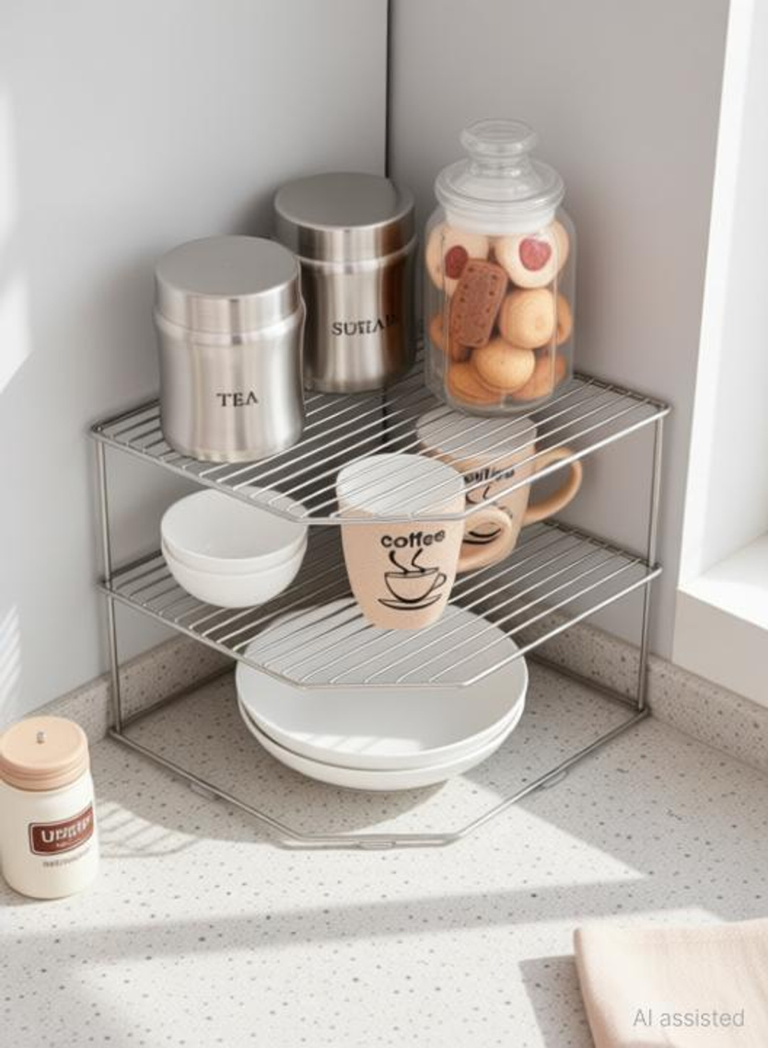 Image of Pureus Chakla /Belan Kitchen Rack CHAKLA BELAN STAND Stainless Steel For Kitchen Steel