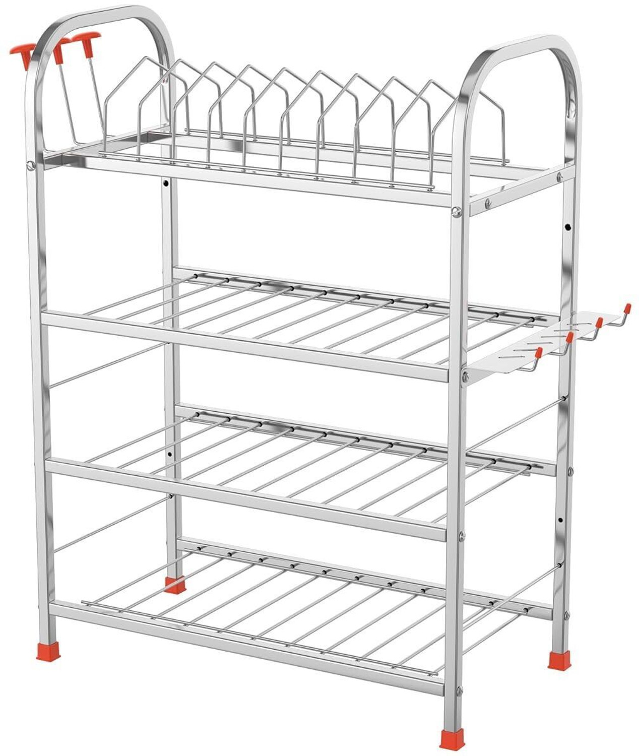 Image of DEMIQON Utensil Kitchen Rack 24x 24 Inches Kitchen Dish Rack / Plate Cutlery Stand / Modern Kitchen Stand Steel