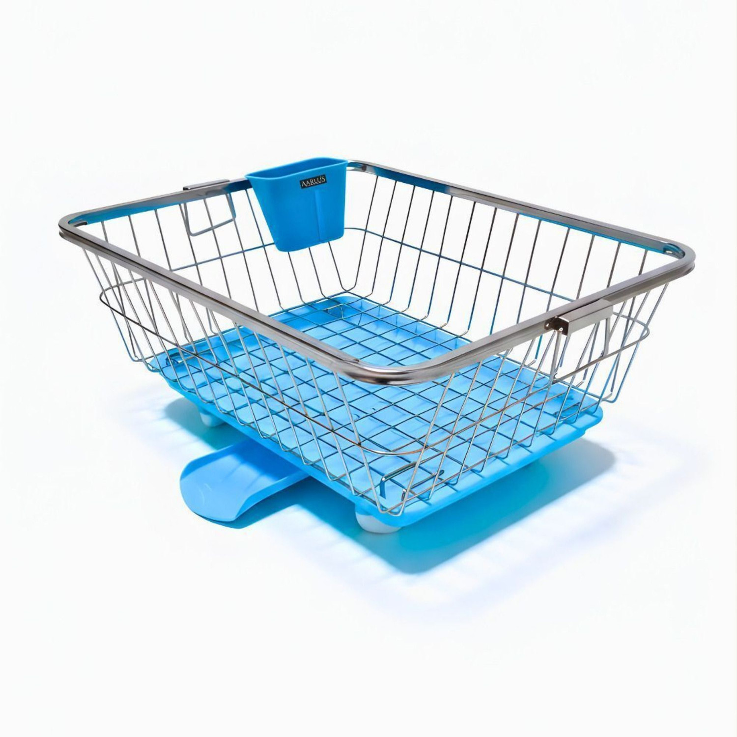 Image of iBELL Dish Drainer Kitchen Rack DR8039H Dish Drying Rack with Cover, 2-Tier Bartan Stand / Drainer Shelf Plastic