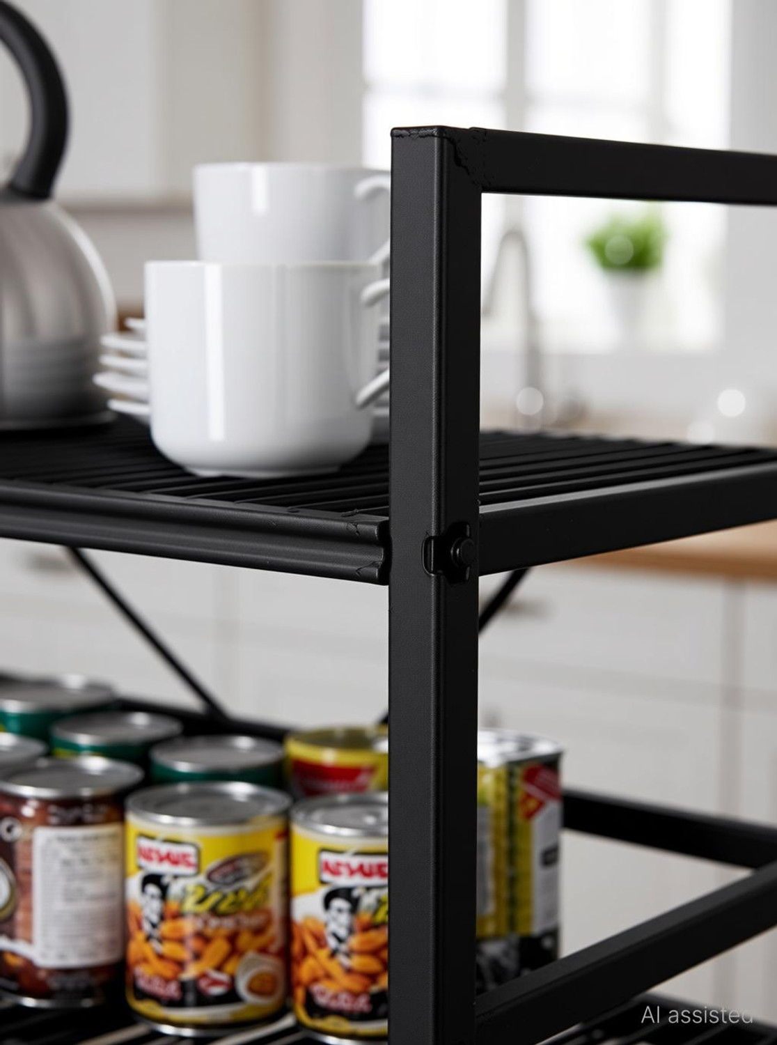 Image of A to Z Hub Containers Kitchen Rack 3 Tier 3 Self Microwave & OTG Stand,Kitchen Oven Stand,Kitchen Items,Oven Rack Iron