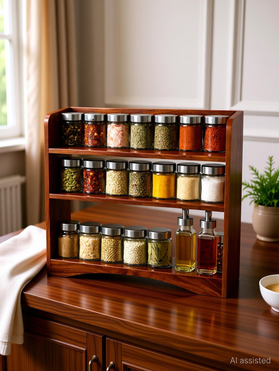 Image of A to Z Hub Containers Kitchen Rack 3 Tier 3 Self Microwave & OTG Stand,Kitchen Oven Stand,Kitchen Items,Oven Rack Iron