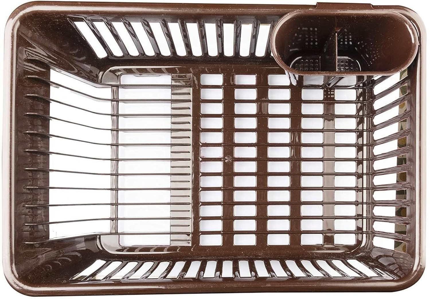 Image of iBELL Dish Drainer Kitchen Rack DR8039H Dish Drying Rack with Cover, 2-Tier Bartan Stand / Drainer Shelf Plastic