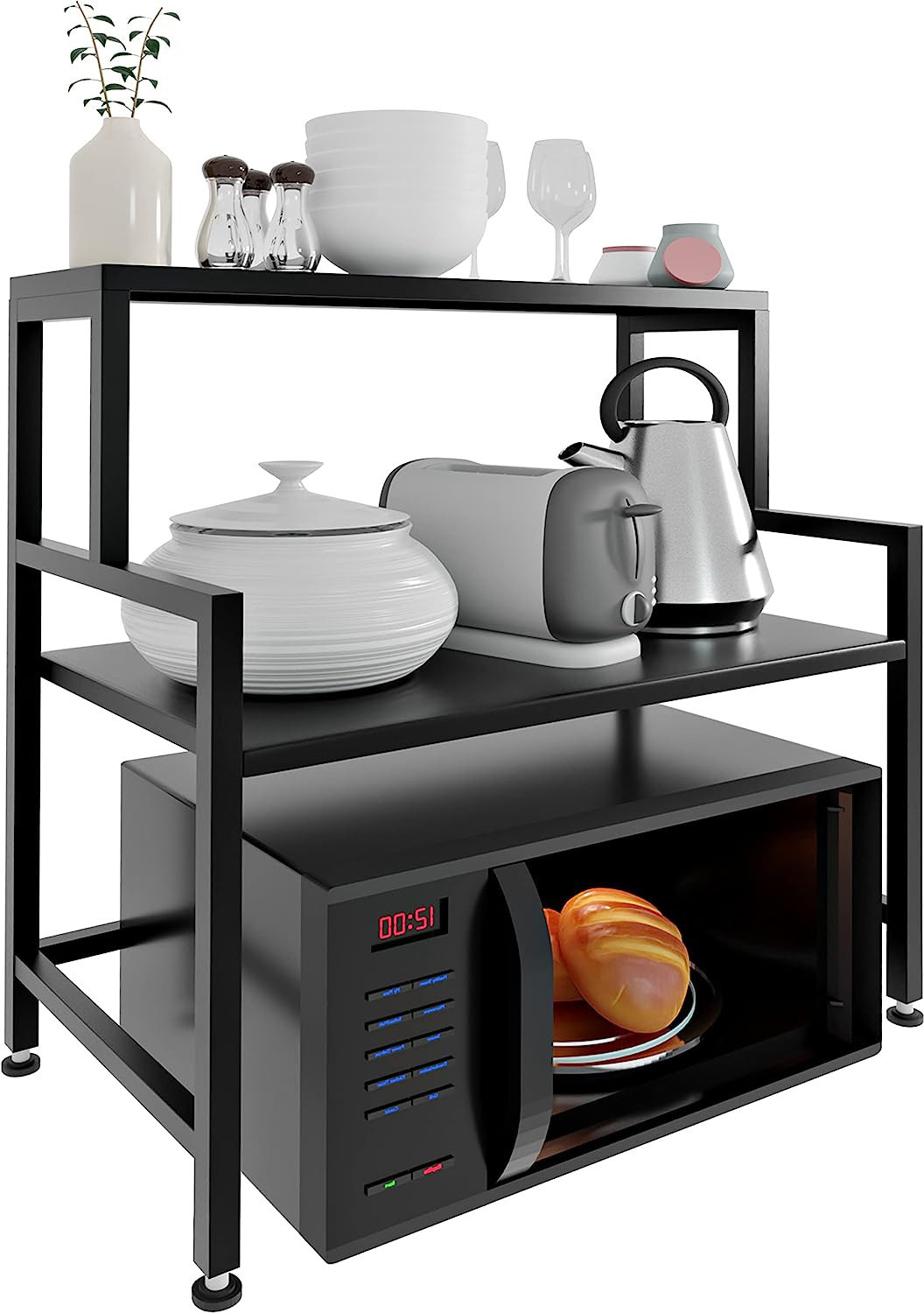 Image of A to Z Hub Containers Kitchen Rack 3 Tier 3 Self Microwave & OTG Stand,Kitchen Oven Stand,Kitchen Items,Oven Rack Iron