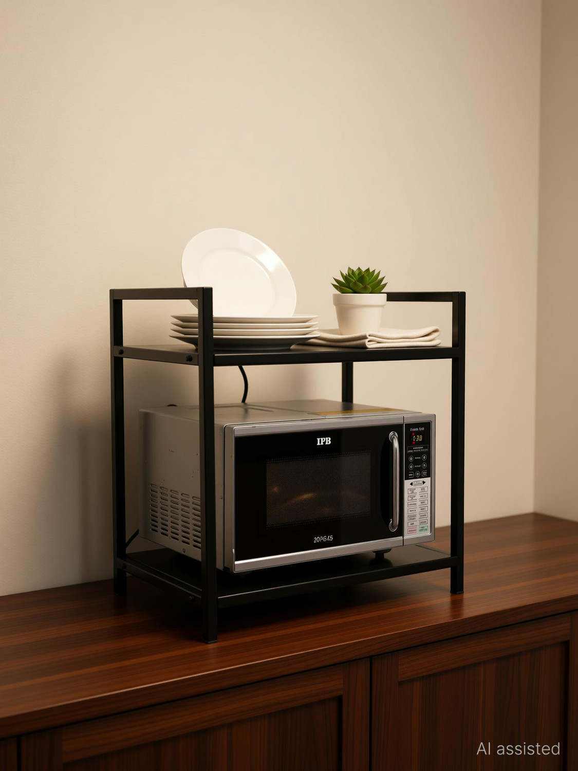 Image of A to Z Hub Containers Kitchen Rack 3 Tier 3 Self Microwave & OTG Stand,Kitchen Oven Stand,Kitchen Items,Oven Rack Iron