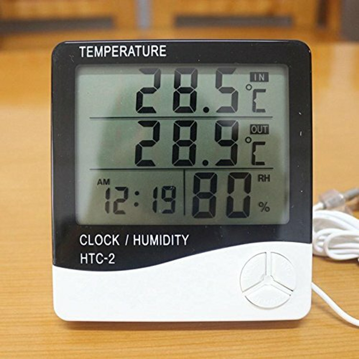 Image of onechance Digital room Thermometer Humidity Meter Clock LCD Display Wall Mount Thermometer Instant Read Thermocouple Kitchen Thermometer