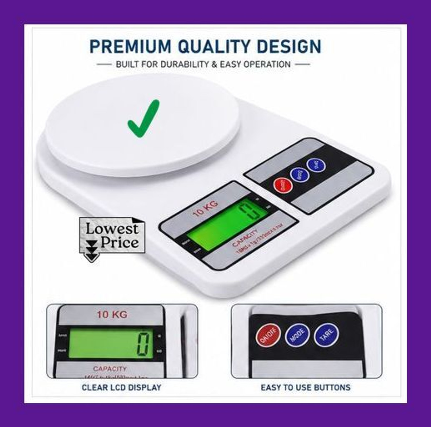 Image of Hari Enterprises Kitchen weight machine Portable weighing machine LCD Display Digital Kitchen Timer