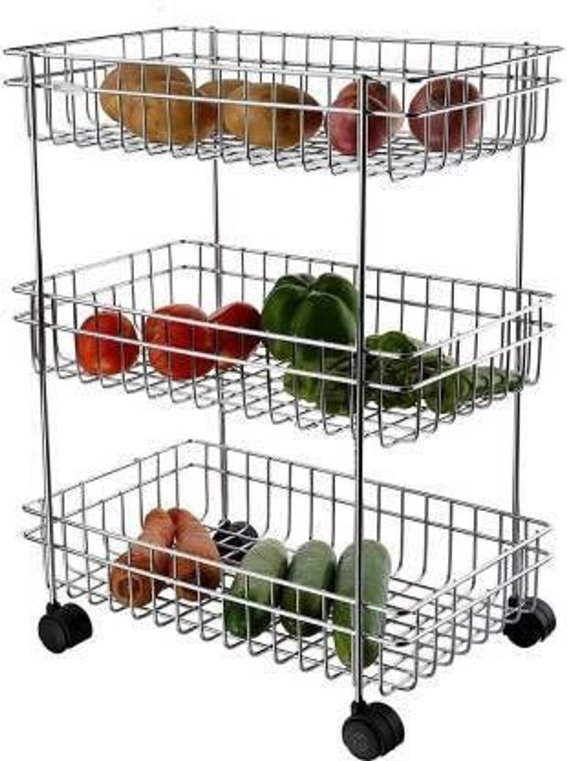 Image of BRANTOX 4 Tier Slim Multipurpose Storage Rack Trolley Plastic Storage Rack For Kitchen Plastic Kitchen Trolley (DIY(Do-It-Yourself))