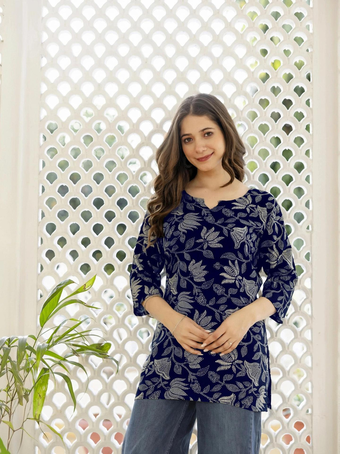 Image of Mialo fashion Floral Print Viscose Rayon Flared Kurta for Women (Yellow)
