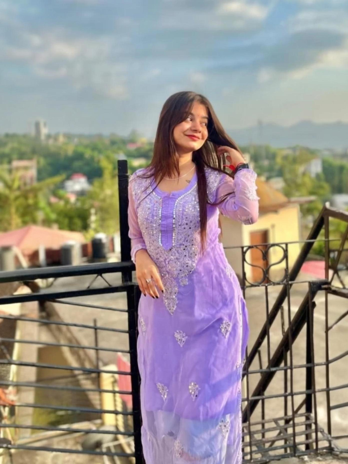 ZA chikankari Georgette Straight Kurta - Image 1