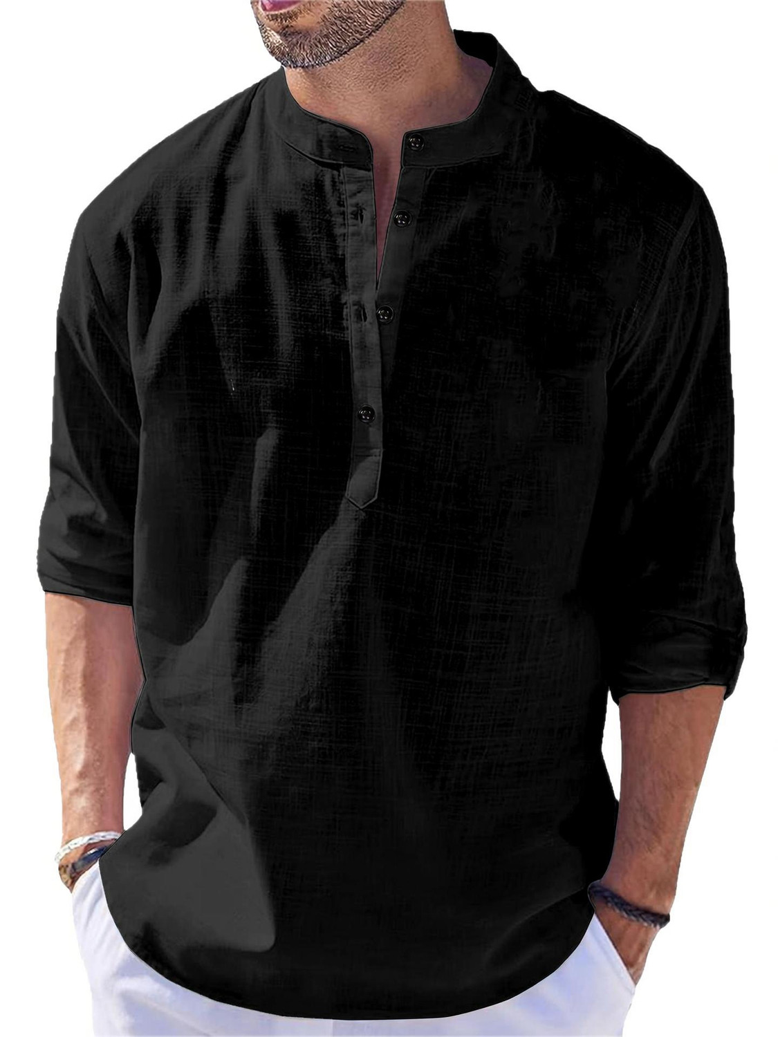 LIRMO Men Black Straight Kurta - Image 3