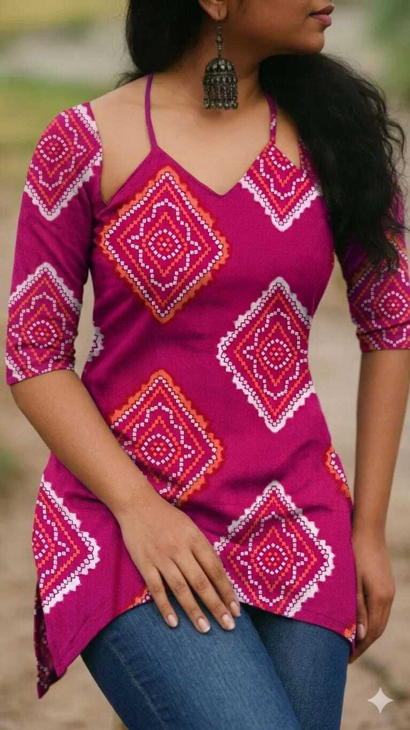 Image of Lelacreation Printed Viscose Rayon Straight Kurta for Women (Multicolor)