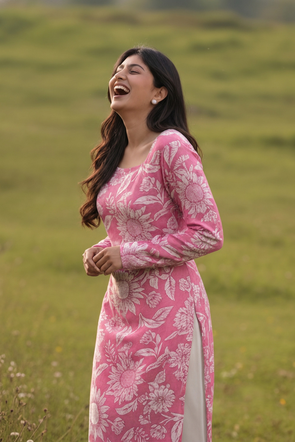CLANGER Floral Print Cotton Kurta - Image 1