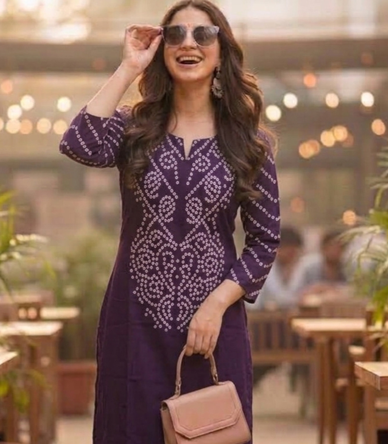 Image of Surhi Pack of 2 Printed Pure Cotton Straight Kurta for Women (Maroon)