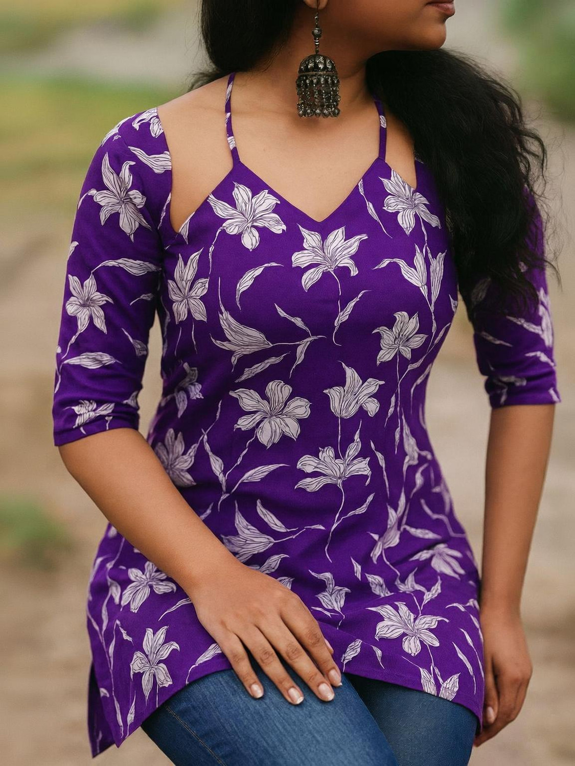 Image of Lelacreation Printed Viscose Rayon Straight Kurta for Women (Multicolor)